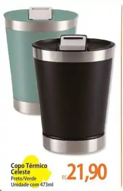 Atacadão Copo Térmico Celeste Preto/Verde Unidade oferta