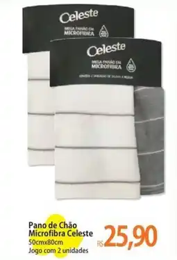 Atacadão Pano de Chão Microfibra Celeste 50cmx80cm Jogo com 2 unidades oferta