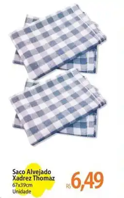 Atacadão Saco Alvejado Xadrez Thomaz 67x39cm Unidade oferta