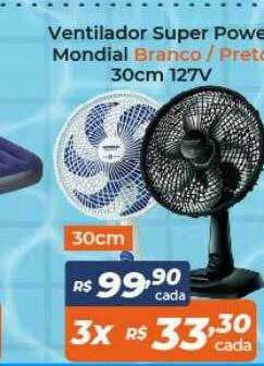 Atakarejo Ventilador Super Power Mondial Branco Preto 30cm 127v oferta