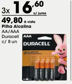 Zaffari Pilha Alcalina AA/AAA Duracell c/ 8 un oferta