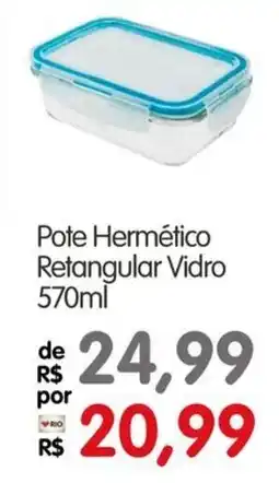Zona Sul Pote Hermético Retangular Vidro oferta