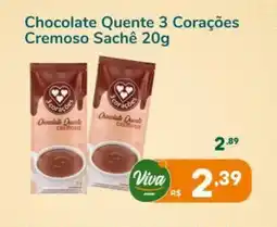 Enxuto Chocolate Quente 3 Corações Cremoso Sachê oferta
