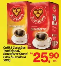 Fort Atacadista Café 3 Corações Tradicional/ Extraforte Stand Pack ou a Vácuo oferta
