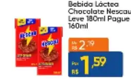Atacado Vem Bebida Láctea Chocolate Nescau Leve 180ml Pague 160ml oferta
