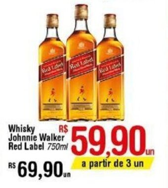Fort Atacadista Whisky Johnnie Walker Red Label 750ml oferta