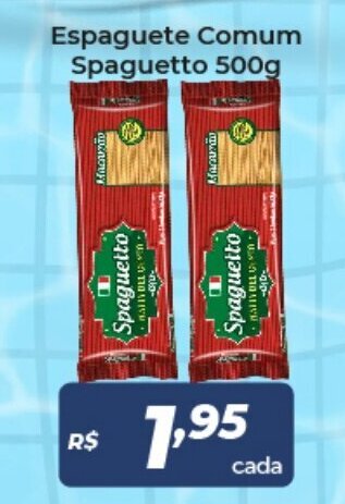Atakarejo Espaguete Comum Spaguetto 500g oferta
