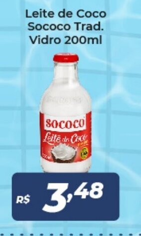 Atakarejo Leite de Coco Sococo Trad. Vidro 200ml oferta