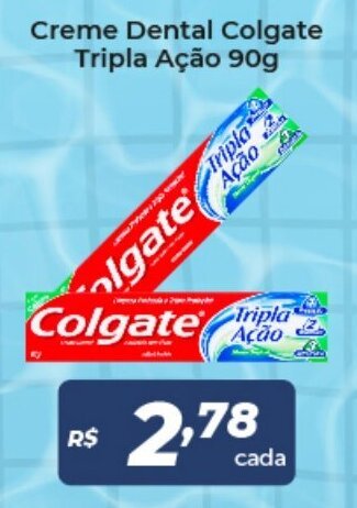 Atakarejo Creme Dental Colgate Tripla Acao 90g oferta