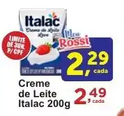 Rossi Supermercado Creme de Leite Italac oferta