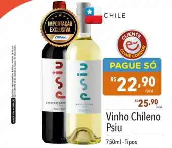 Supermercados Condor Vinho Chileno Psiu oferta