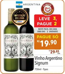Supermercados Condor Vinho Argentino Signum oferta