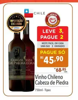 Supermercados Condor Vinho Chileno Cabeza de Piedra oferta