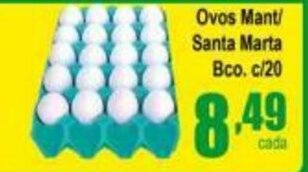 Higa's Supermercado Ovos Mant/ Santa Marta Bco. c/20 oferta