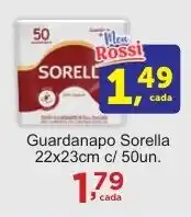 Rossi Supermercado Guardanapo Sorella 20x23cm c/50un. oferta