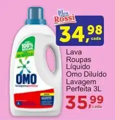 Rossi Supermercado Lava Roupas Líquido Omo Diluído Lavagem Perfeita oferta