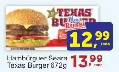 Rossi Supermercado Hambúrguer Seara Texas Burger oferta