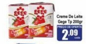 Higa's Supermercado Creme de Leite Gege Tp 200g oferta
