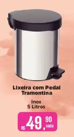 Supermercados Mateus Lixeira com Pedal Tramontina Inox oferta