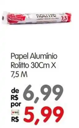 Zona Sul Papel Alumínio Rolitto 30Cm X 7,5 M oferta