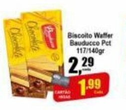 Higa's Supermercado Biscoito wafer Bauducco pct 117/140g oferta