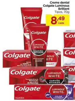 Carrefour Creme dental Colgate Luminous Brilliant Tipos, oferta