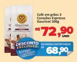 Paulistão Supermercados Café em grãos 3 Corações Espresso Gourmet oferta