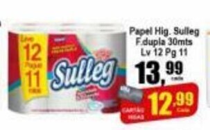 Higa's Supermercado Papel Hig. Sulleg Folha Dupla 30mts Lv12 Pg11 oferta