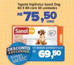 Paulistão Supermercados Tapete higiênico Sanol Dog 60 X 80 com 30 unidades oferta