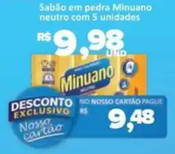 Paulistão Supermercados Sabão em pedra Minuano neutro com 5 unidades oferta