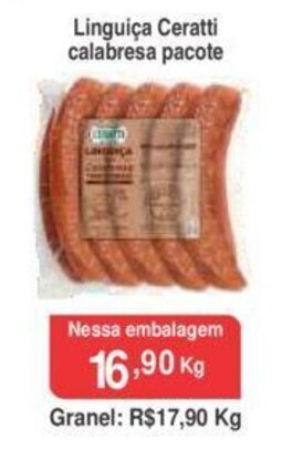 Calvo Atacadista Linguica Ceratti calabresa pacote 1kg oferta