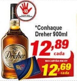 Ricoy Supermercados Conhaque Dreher 900ml oferta