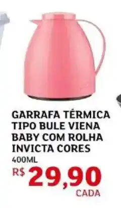 Assaí Atacadista Garrafa térmica tipo bule viena baby com rolha invicta cores oferta