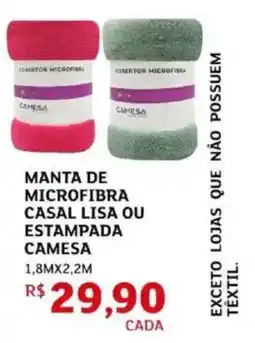 Assaí Atacadista Manta de microfibra casal lisa ou estampada camesa 1,8mx2,2m oferta