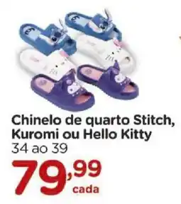 Carrefour Chinelo de quarto Stitch, Kuromi ou Hello Kitty 34 ao 39 oferta