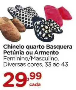 Carrefour Chinelo quarto Basquera Petúnia ou Armento Feminino/Masculino, Diversas cores, 33 ao 43 oferta