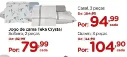 Carrefour Jogo de cama Teka Crystal Solteiro, 2 peças oferta