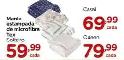 Carrefour Manta estampada de microfibra Tex Solteiro oferta