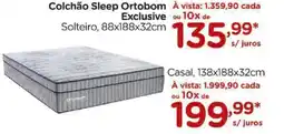 Carrefour Colchão Sleep Ortobom Exclusive Solteiro, 88x188x32cm oferta
