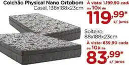 Carrefour Colchão Physical Nano Ortobom Solteiro, 88x188x23cm oferta