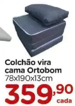 Carrefour Colchão vira cama Ortobom 78x190x13cm oferta