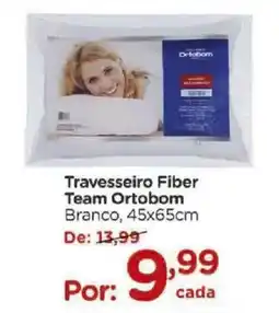 Carrefour Travesseiro Fiber Team Ortobom Branco, 45x65cm oferta