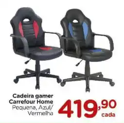 Carrefour Cadeira gamer Carrefour Home Pequena, Azul/ Vermelha oferta