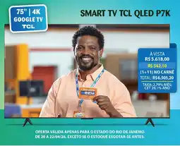 Lojas Cem Smart tv tcl qled p7k oferta