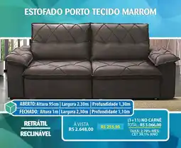 Lojas Cem Estofado porto tecido marrom oferta