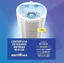 Lojas Cem Centrifuga de roupas britânia bcr15b oferta