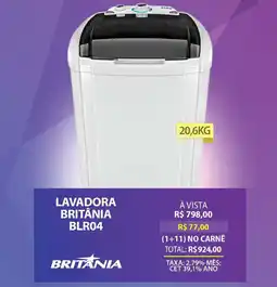 Lojas Cem Lavadora britânia BLR04 oferta