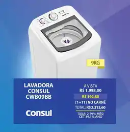 Lojas Cem Lavadora consul CWB09BB oferta