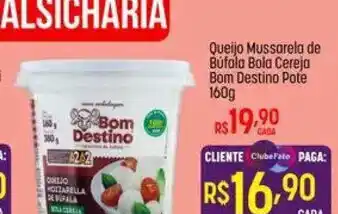 Queijo Mussarela de Búfala Bola Cereja Bom Destino Pote 160g