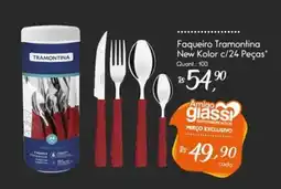 Giassi Supermercados Faqueiro Tramontina New Kolor c/24 Peças oferta